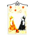 thumbnail image 1 of G128 Combo Pack Garden Flag Hanger 14IN & Garden Flag Cats in Love 12x18IN Printed 150D Polyester, 1 of 9