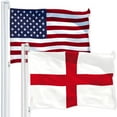 thumbnail image 1 of G128 Combo Pack: USA American Flag 3x5 Ft 150D Printed Stars & England (English) Flag 3x5 Ft 150D Printed, 1 of 8