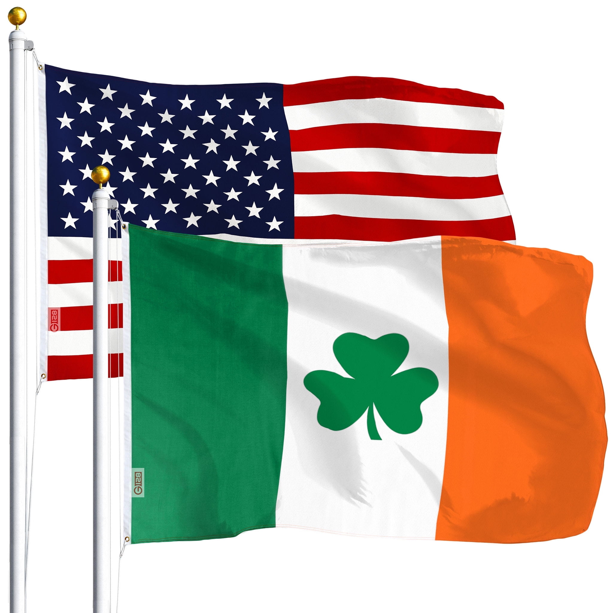 G128 2sets: 3x5 ft USA American Flag & Irish Shamrock Flag 3x5 ft Both 75D Printed - Walmart.com