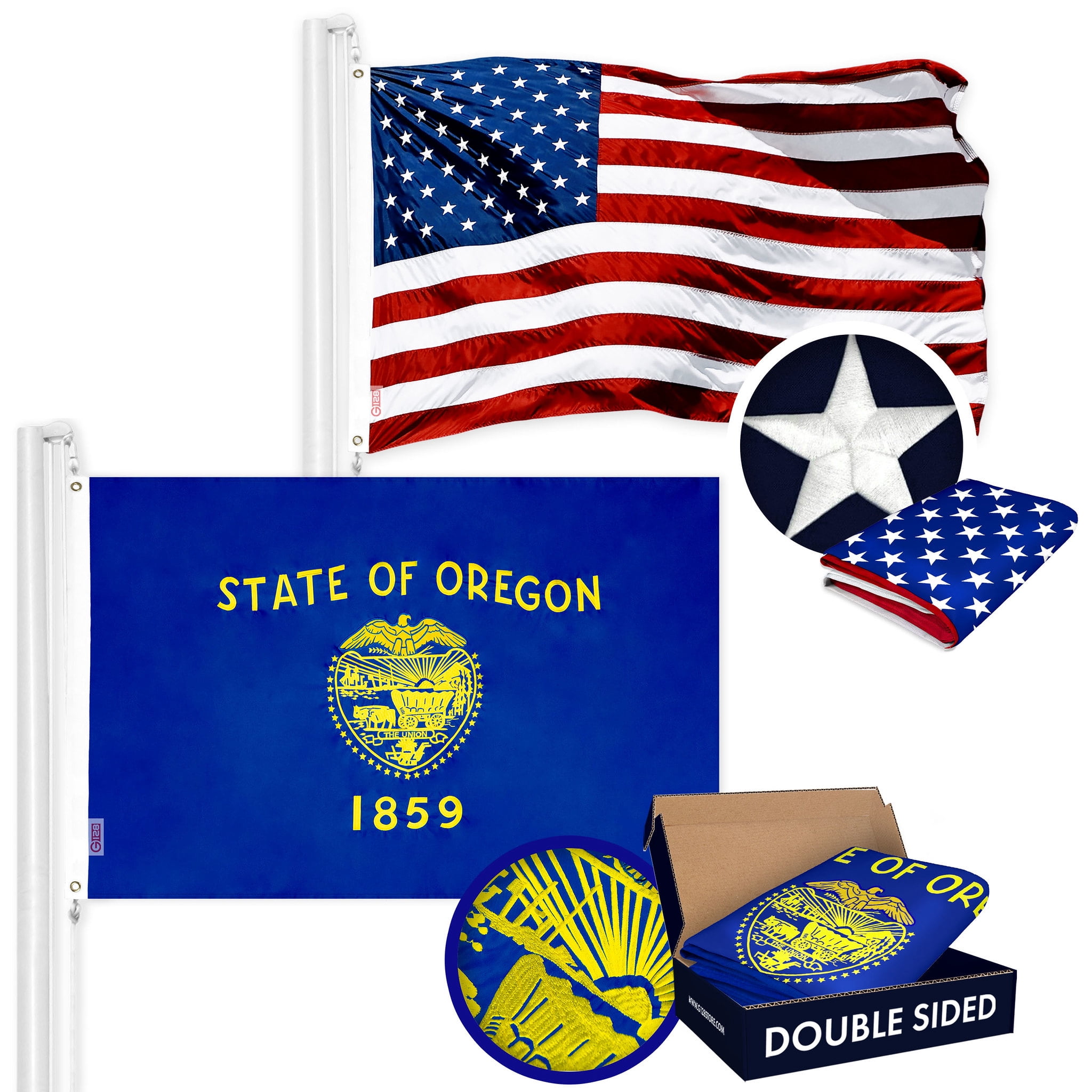 WinCraft Oregon Ducks Double-Sided Embroidered Flag - 3x5 Ft, 2-Ply Polyester With Metal Grommets