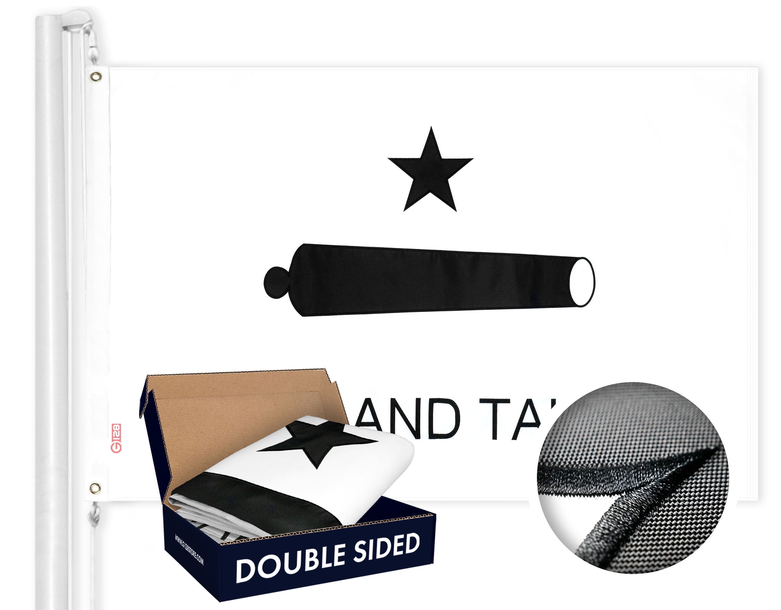 Double Sided Black and White Polyester Flag with Brass Grommets