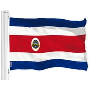 G128 - Costa Rica Costa Rican Flag 3x5 ft Printed Brass Grommets 150D Quality Polyester Flag Indoor/Outdoor - Much Thicker and More Durable than 100D and 75D Polyester