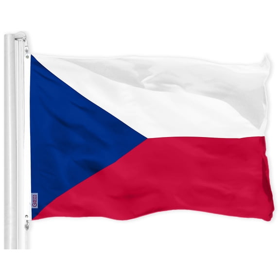 G128 Czech Republic Czechia Czech Flag | 3x5 feet | Printed 150D - Indoor/Outdoor, Vibrant Colors, Brass Grommets, Quality Polyester, Much Thicker More Durable Than 100D 75D Polyester