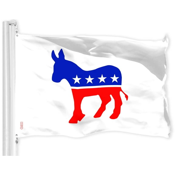 G128 Democratic Party Flag | 3x5 Ft | LiteWeave Pro Series Printed 150D Polyester | Indoor/Outdoor, Vibrant Colors, Brass Grommets