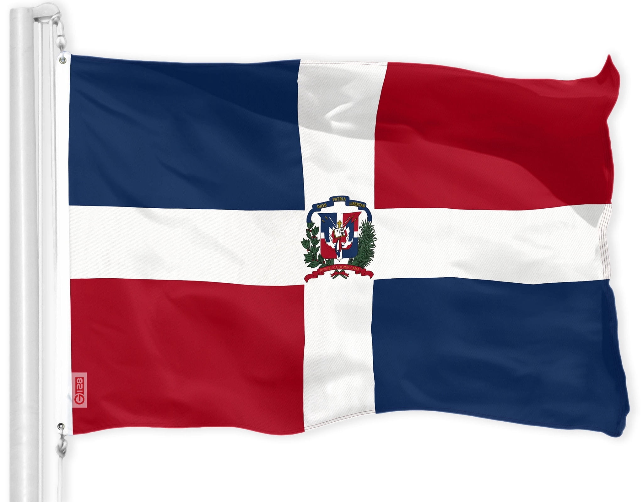G128 Dominican Republic Flag, 3x5 ft, Printed 150D Polyester