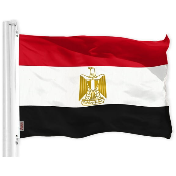 G128 - Egypt Egyptian Flag 3x5 ft Printed Brass Grommets 150D Quality Polyester Flag Indoor/Outdoor - Much Thicker and More Durable than 100D and 75D Polyester