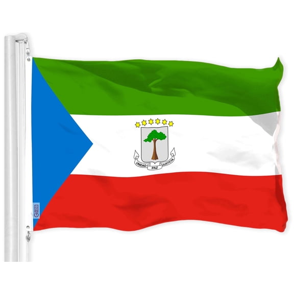 G128 Equatorial Guinea Flag | 3x5 Ft | LiteWeave Pro Series Printed 150D Polyester | Country Flag, Indoor/Outdoor, Vibrant Colors, Brass Grommets