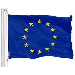 G128 European Union Europe EU Flag | 3x5 Ft | Printed 150D Polyester - Indoor/Outdoor, Vibrant Colors, Brass Grommets, Quality Polyester, Much Thicker More Durable Than 100D 75D Polyester