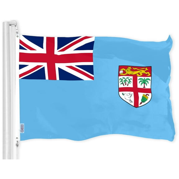 G128 Fiji Fijian Flag | 3x5 Ft | LiteWeave Pro Series Printed 150D Polyester | Country Flag, Indoor/Outdoor, Vibrant Colors, Brass Grommets