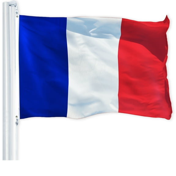 G128 - France French Flag 3x5 ft Printed with Brass Grommets on 150D Polyester