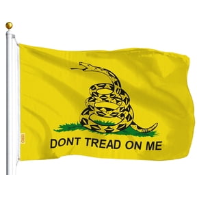 G128 Gadsden Flag Don't Tread On Me Rattlesnake Banner 3x5ft Polyester with Brass Grommets Double-Stitched