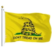 G128 Gadsden Flag Don't Tread On Me Rattlesnake Banner 3x5ft Polyester with Brass Grommets Double-Stitched