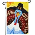 thumbnail image 1 of G128 12"x18" Thanksgiving Garden Flag Pilgrim Turkey Rustic Seasonal Outdoor Holiday Decor, 1 of 5