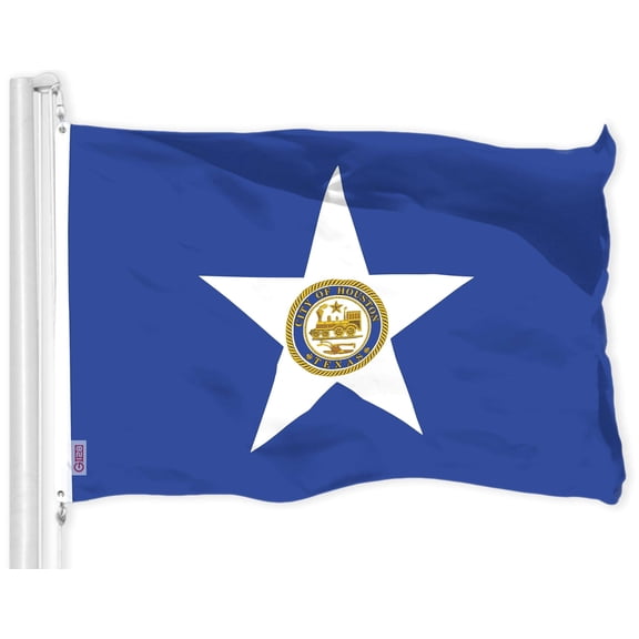 G128 Houston Flag | 3x5 Ft | LiteWeave Pro Series Printed 150D Polyester | City Flag, Indoor/Outdoor, Vibrant Colors, Brass Grommets