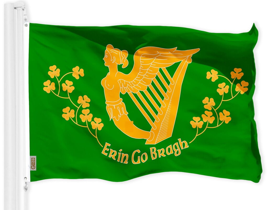 Erin Go Bragh Green and Gold 3x5 Ft Polyester Flag