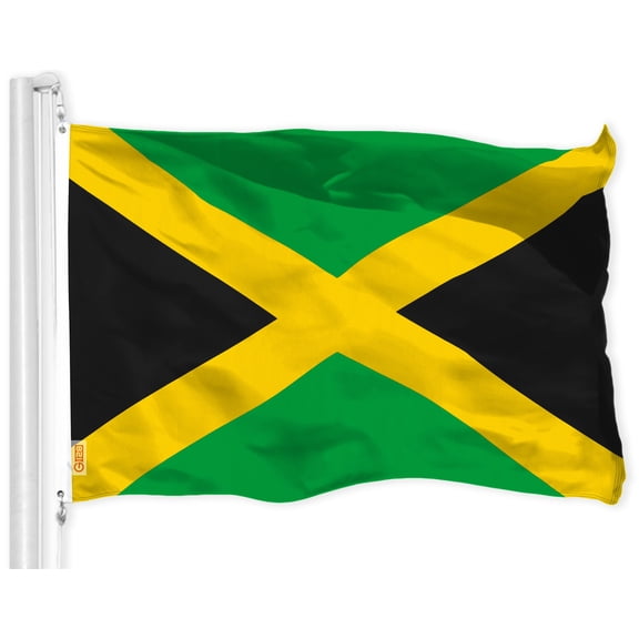 G128 Jamaica (Jamaican) Flag | 3x5 feet | Printed 150D Indoor/Outdoor, Vibrant Colors, Brass Grommets, Quality Polyester, Much Thicker More Durable than 100D 75D Polyester