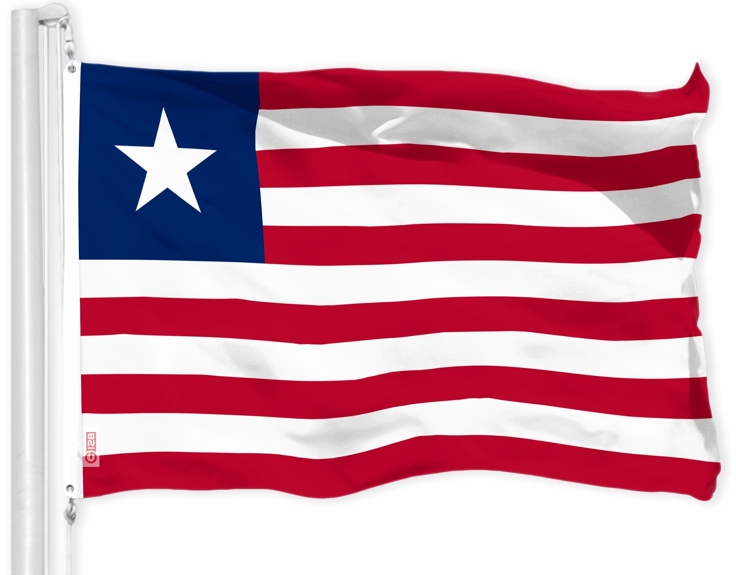 Liberian 3x5 Ft Blue and Red Polyester Flag with Brass Grommets