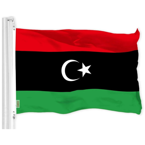 G128 Libya Libyan Flag | 3x5 Ft | LiteWeave Pro Series Printed 150D Polyester | Country Flag, Indoor/Outdoor, Vibrant Colors, Brass Grommets