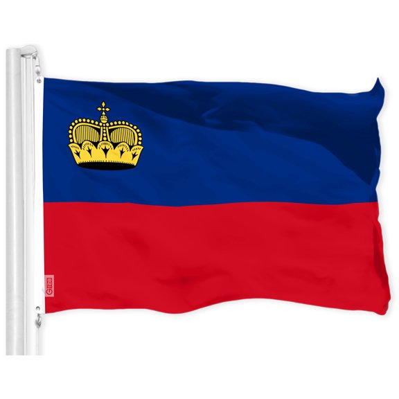 G128 Liechtenstein Liechtensteiner Flag | 3x5 Ft | LiteWeave Pro Series Printed 150D Poly | Country Flag, Indoor/Outdoor, Vibrant Colors, Brass Grommets, Thicker and More Durable Than 100D 75D Poly