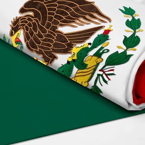 G128 Mexico 2x3 ft Embroidered Heavy Duty Single-Sided Flag Grommets, Indoor Outdoor