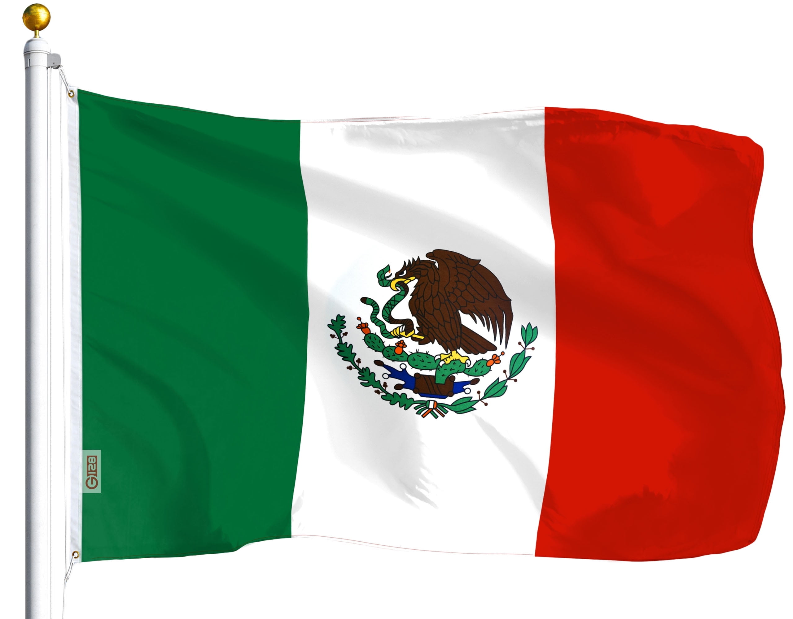 G128 - 3x5 ft Vibrant Fiesta Mexican Flag Banner, Quality Polyester, Brass Grommets - Walmart.com