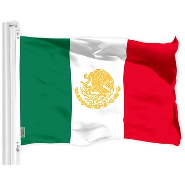 G128 Mexico Mexican Golden Coat of Arms Flag | 3x5 Ft | LiteWeave Pro Series Printed 150D Poly | Country Flag, Indoor/Outdoor, Vibrant Colors, Brass Grommets