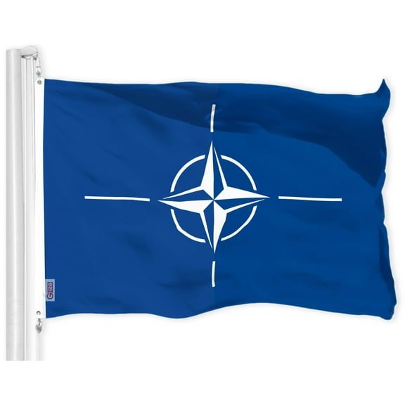 G128 North Atlantic Treaty Org NATO Flag | 3x5 Ft | LiteWeave Pro Series Printed 150D Polyester | Indoor/Outdoor, Vibrant Colors, Brass Grommets, Thicker and More Durable Than 100D 75D Polyester