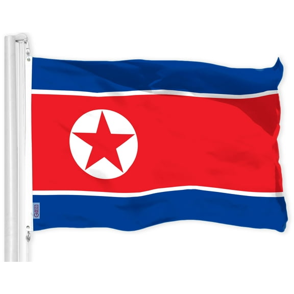 G128 North Korea North Korean Flag | 3x5 Ft | LiteWeave Pro Series Printed 150D Polyester | Country Flag, Indoor/Outdoor, Vibrant Colors, Brass Grommets