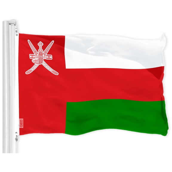 G128 Oman Omani Flag | 3x5 Ft | LiteWeave Pro Series Printed 150D Polyester | Country Flag, Indoor/Outdoor, Vibrant Colors, Brass Grommets, Thicker and More Durable Than 100D 75D Polyester
