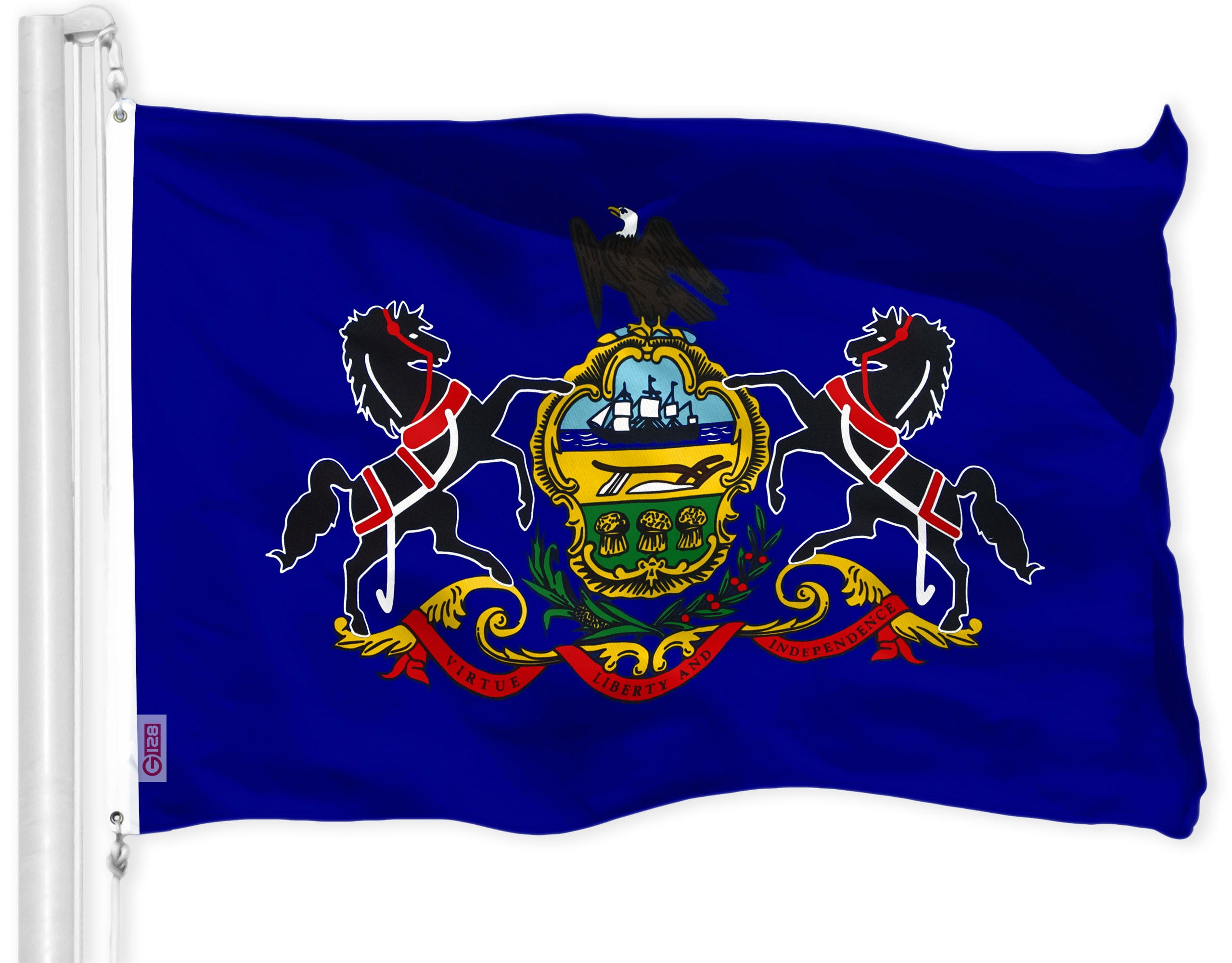 G128 Pennsylvania State Flag 3x5 Ft Printed Brass Grommets 150d