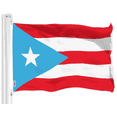 thumbnail image 1 of G128 Puerto Rico Light Blue Flag, 3x5 ft, LiteWeave Printed 150D Polyester, Brass Grommets, Outdoor, 1 of 7