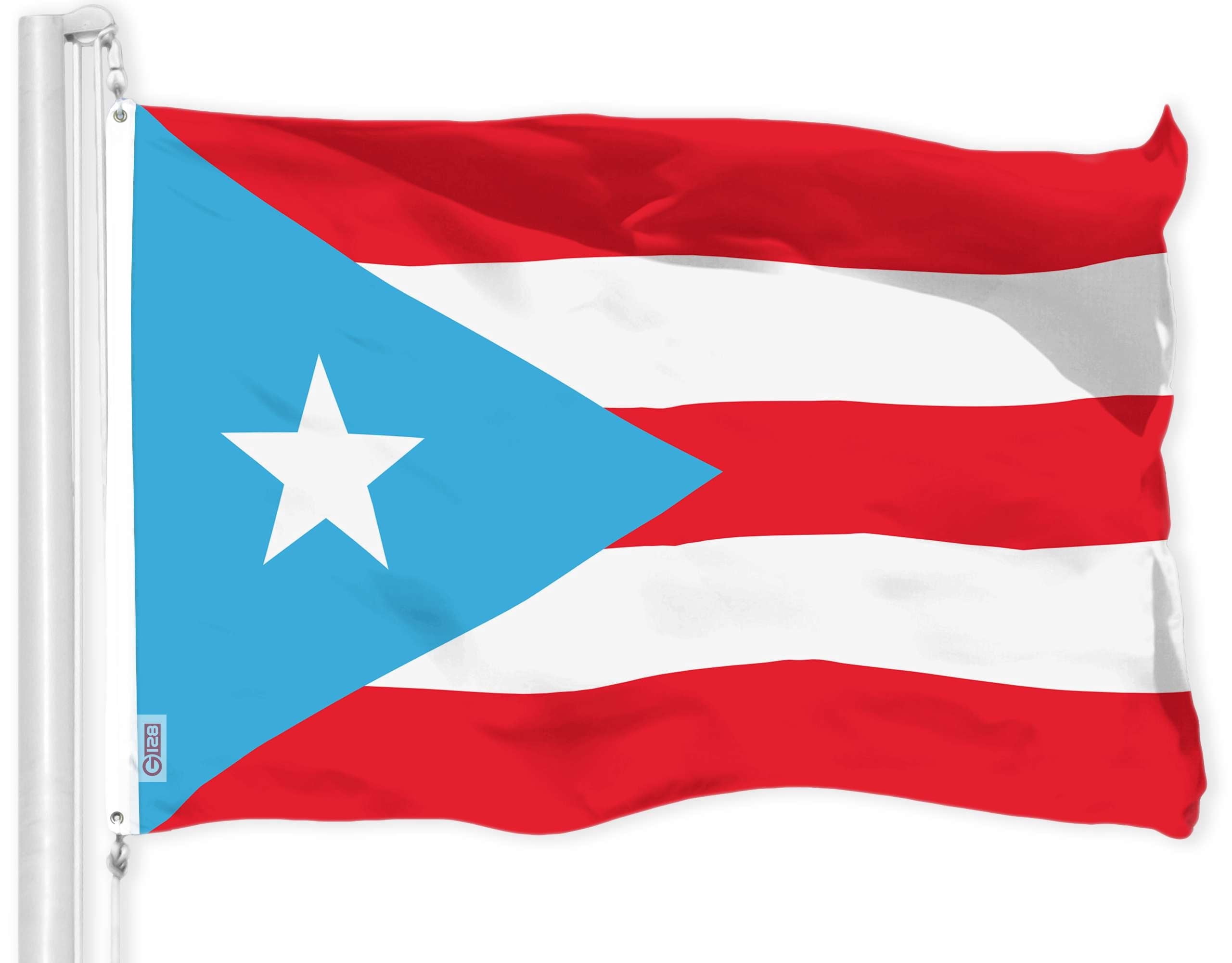 G128 Puerto Rico Light Blue Puerto Rican PR Flag | 4x6 Ft | LiteWeave Pro Series Printed 150D Polyester | Indoor/Outdoor, Vibrant Colors, Brass Grommets