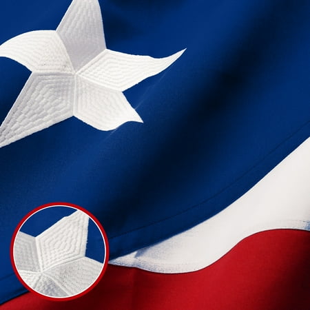 G128 Puerto Rico Puerto Rican PR Flag | 3x5 Ft | Embroidered 220GSM SPUN POLYESTER - Embroidered Stars, Sewn Stripes, Brass Grommets, Indoor/Outdoor, Vibrant Colors, Heavy Duty SPUN POLYESTER