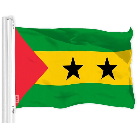 G128 Sao Tome and Principe Flag | 3x5 Ft | LiteWeave Pro Series Printed 150D Polyester | Country Flag, Indoor/Outdoor, Vibrant Colors, Brass Grommets