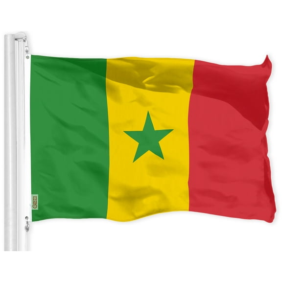 G128 - Senegal Senegalese Flag 3x5 ft Printed Brass Grommets 150D Quality Polyester Flag Indoor/Outdoor - Much Thicker and More Durable than 100D and 75D Polyester