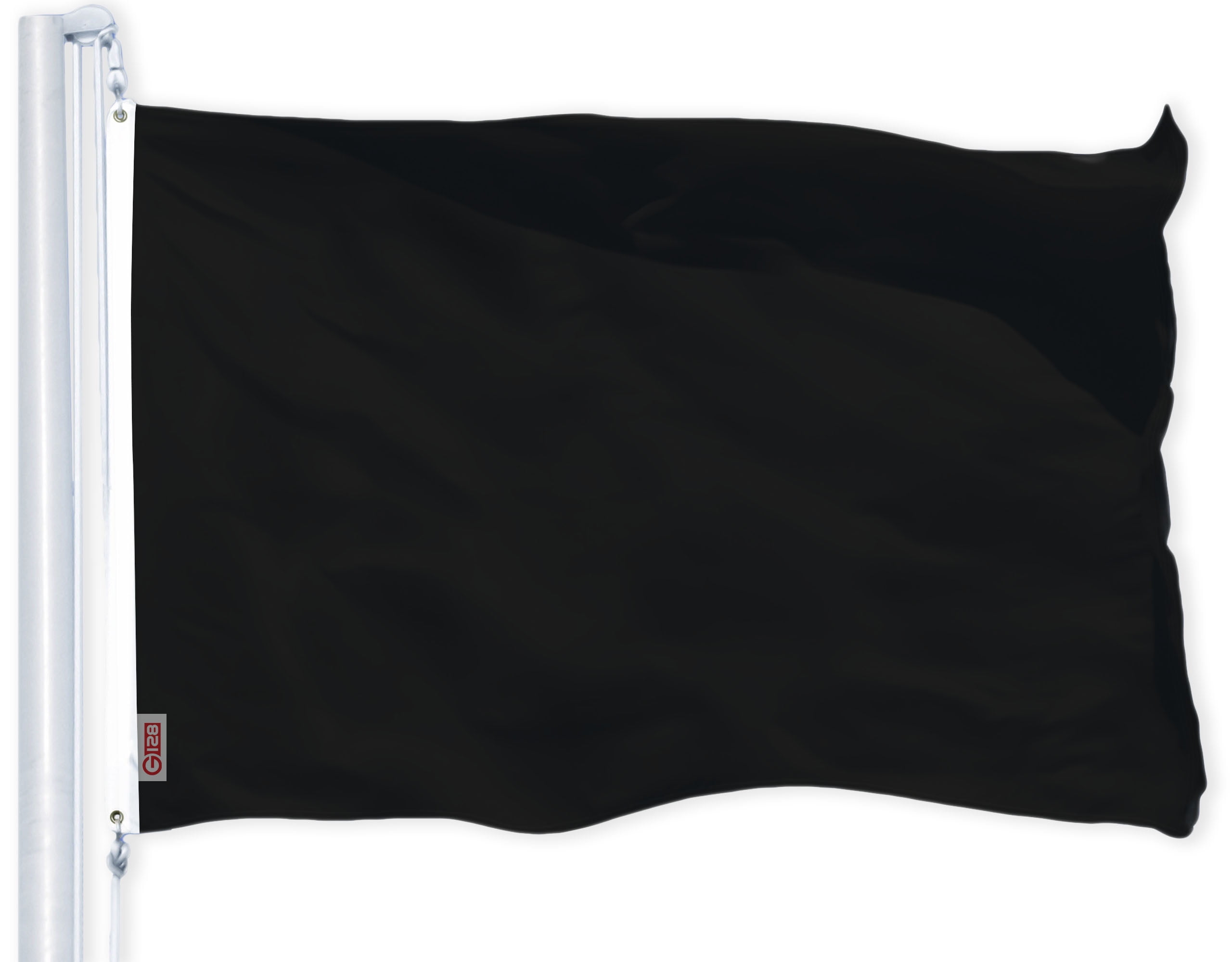 G128 Solid Black Color Flag | 4x6 Ft | LiteWeave Pro Series Printed ...