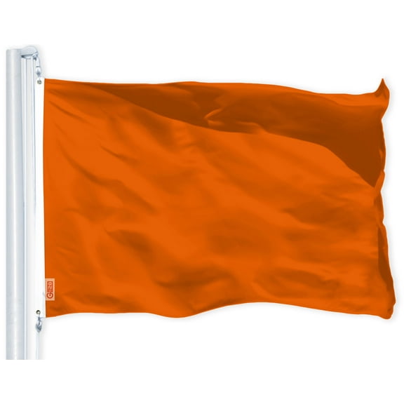 G128 Solid Orange Color Flag | 3x5 feet | Printed 150D Indoor/Outdoor, Vibrant Colors, Brass Grommets, Quality Polyester, Much Thicker More Durable Than 100D 75D Polyester