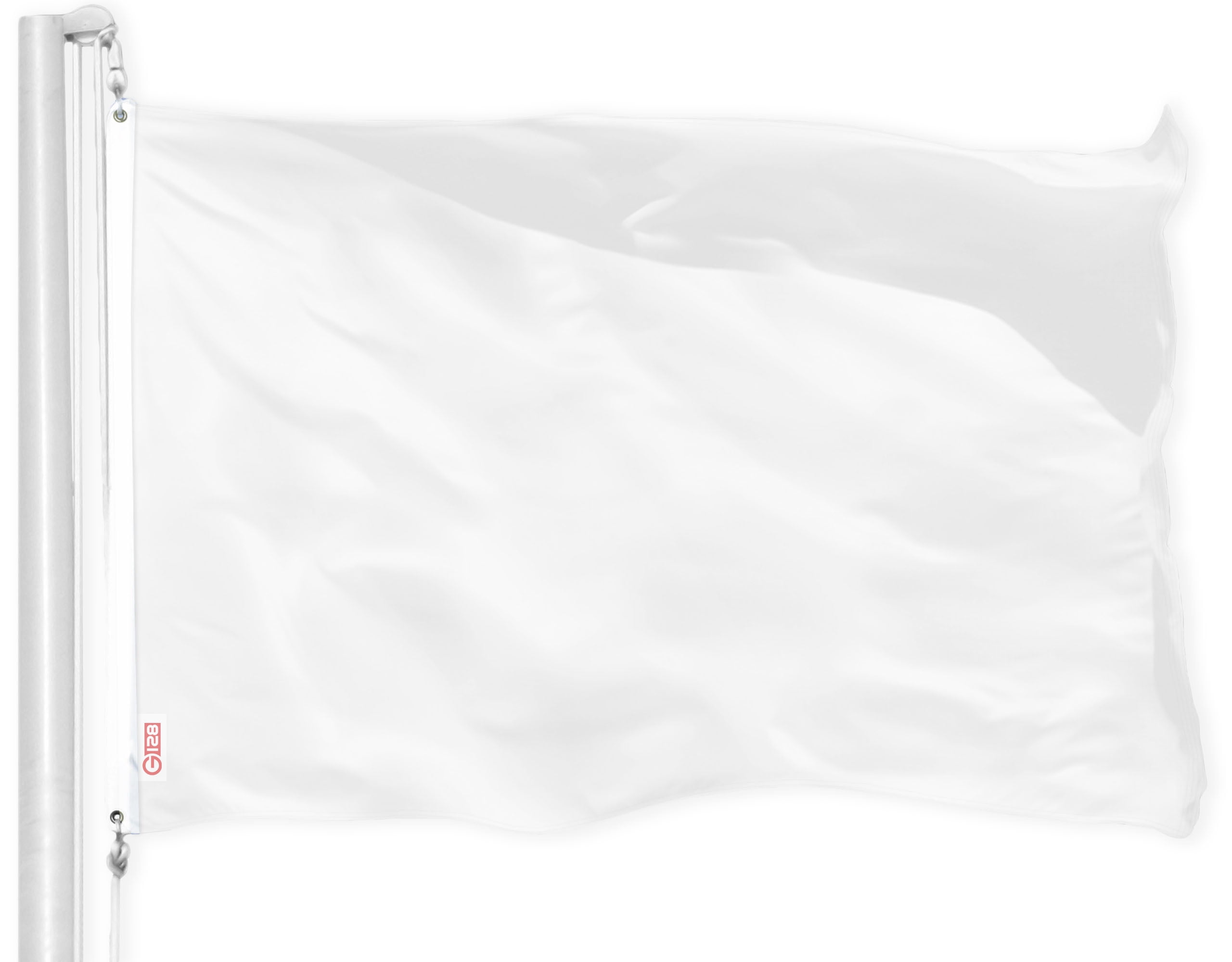 G128 Solid White Color Flag | 2.5x4 Ft | LiteWeave Pro Series Printed ...