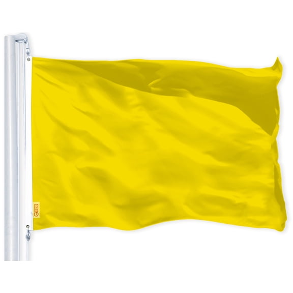 G128 Solid Yellow Color Flag | 2.5x4 Ft | LiteWeave Pro Series Printed 150D Polyester | Indoor/Outdoor, Vibrant Colors, Brass Grommets, Thicker and More Durable Than 100D 75D Polyester