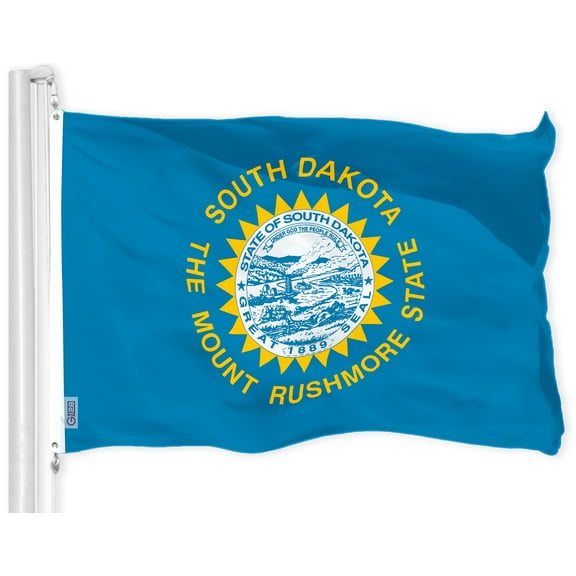 G128 South Dakota SD State Flag | 3x5 Ft | LiteWeave Pro Series Printed 150D Polyester | Indoor/Outdoor, Vibrant Colors, Brass Grommets, Thicker and More Durable Than 100D 75D Polyester