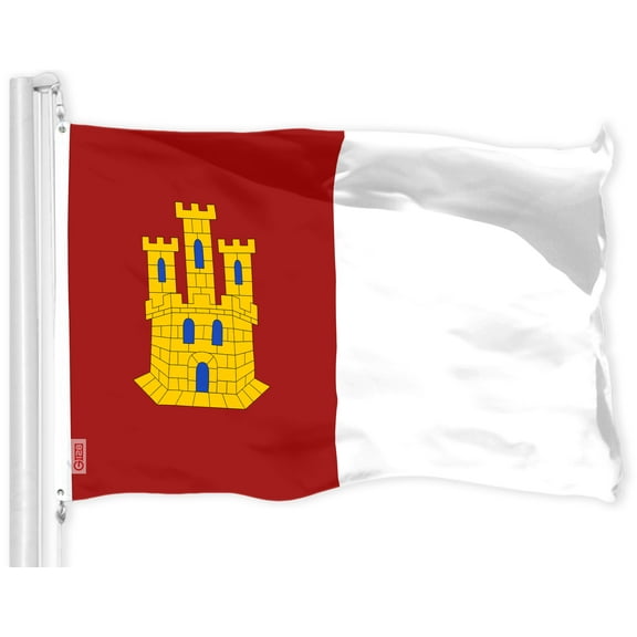G128 Spain Castile La Mancha Flag | 3x5 Ft | LiteWeave Pro Series Printed 150D Polyester | Country Flag, Indoor/Outdoor, Vibrant Colors, Brass Grommets