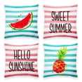 thumbnail image 1 of G128 Summer Decoration Hello Summer Pineapple Watermelon Waterproof Throw Pillow Covers | 18 x 18 in | Set of 4, Beautiful Cushion Covers for Summer Sofa Couch Decoration, 1 of 10