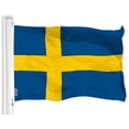thumbnail image 1 of G128 - Sweden Swedish Flag 3x5 ft Printed Brass Grommets 150D Quality Polyester Flag Indoor/Outdoor - Much Thicker and More Durable than 100D and 75D Polyester, 1 of 6