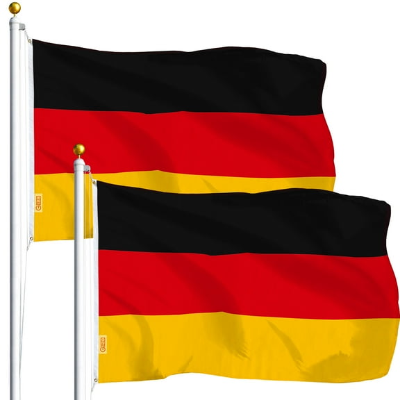 G128 - TWO PACK of 3x5 Ft German Germany Flag With Brass Grommets