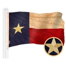 G128 Texas Tea-Stained TX State Flag | 3x5 Ft | Embroidered 420D Polyester - Embroidered Stars, Sewn Stripes, Brass Grommets, Indoor/Outdoor, Vibrant Colors, Quality Polyester