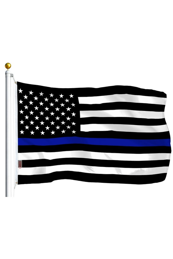 Thin Blue Line Flag, 3x5 ft, LiteWeave Series Printed 100D Polyester, Brass Grommets