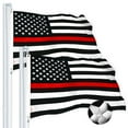 thumbnail image 1 of G128 Thin Red Line Flag Embroidered 2.5x4 FT 2-Pack Heavy Duty 220GSM Tough Spun Polyester U.S. American Flag Brass Grommets Honoring Fire Fighters and EMTs Black White and Red US Flag, 1 of 9