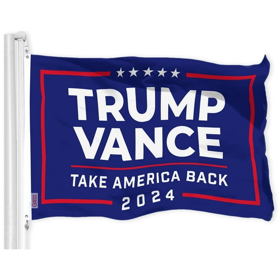 G128 Trump Vance 2024 Election Take America Back Blue Flag | 3x5 Ft | LiteWeave Pro Series Printed 150D Polyester | Election Flag, Indoor/Outdoor