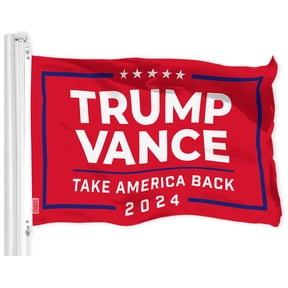 G128 Trump Vance 2024 Election Take America Back Red Flag | 3x5 Ft | LiteWeave Pro Series Printed 150D Polyester | Election Flag, Indoor/Outdoor