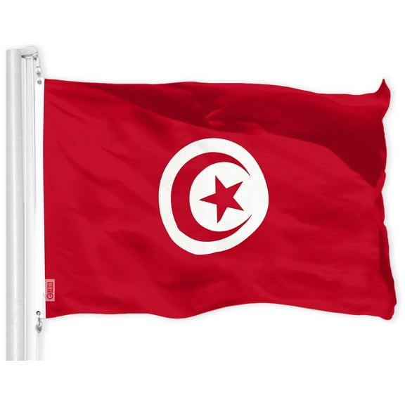G128 Tunisia Tunisian Flag 3x5 ft Printed Brass Grommets 150D Quality Polyester Flag Indoor/Outdoor - Much Thicker and More Durable than 100D and 75D Polyester